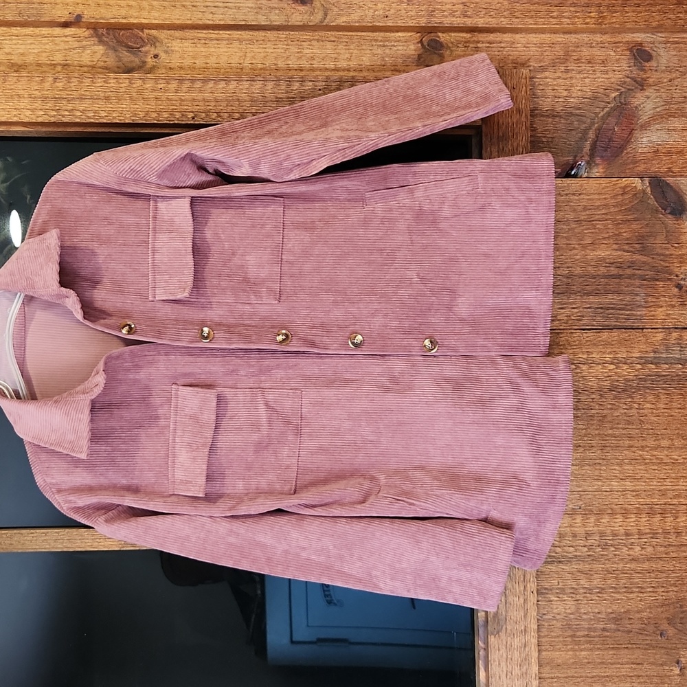 Rose color corduroy shacket